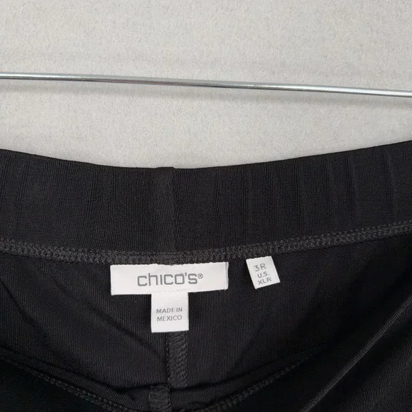 Chicos Pants Womens XL Black Pull On Stretch Straight Leg Acetate Blend Travel - Picture 4 of 16